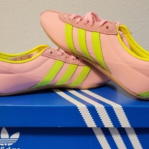 Adidas Women's Tokyo Sneakers in Pink and Neon Yellow (Watermelon Colorway)